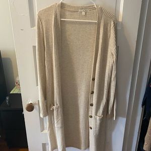 Blair Button Detail Waffle Duster Cardigan